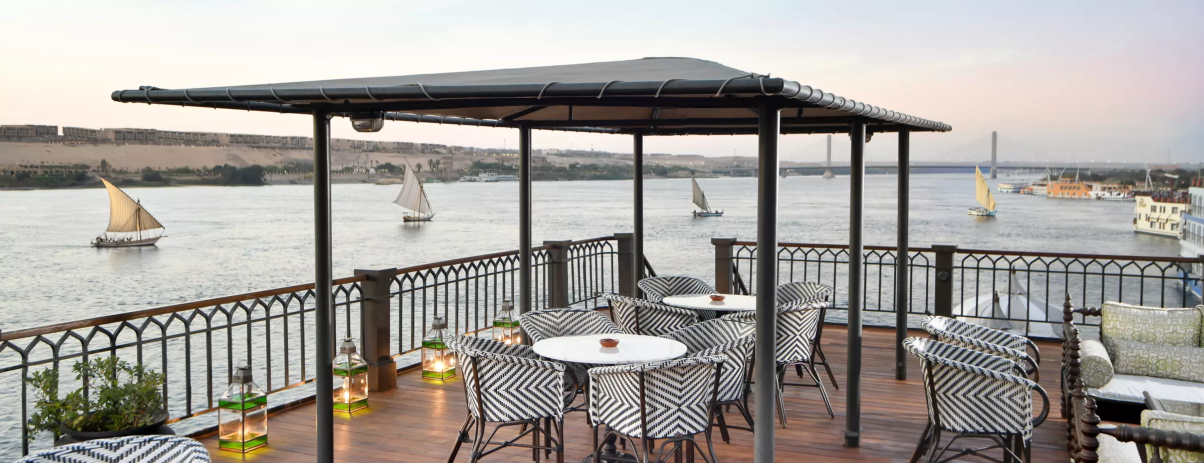 Sun deck of the Mövenpick SS Misr Nile cruise